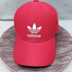 Adidas Red Trefoil Logo Baseball Cap With Breathable Mesh Design L/XL